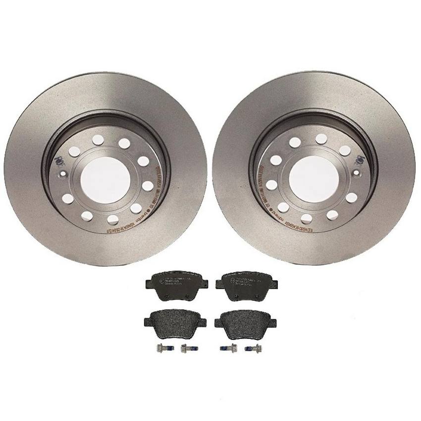 Audi VW Brakes Kit - Pads and Rotors Rear (272mm) (Low-Met) 5Q0615601D - Brembo 1535387KIT